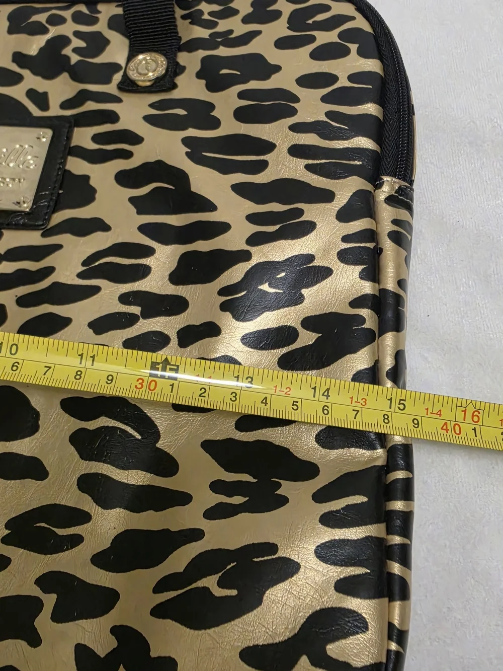 Betseyville by Betsey Johnson Laptop Bag Case Sleeve Gold Metallic Leopard Y2K